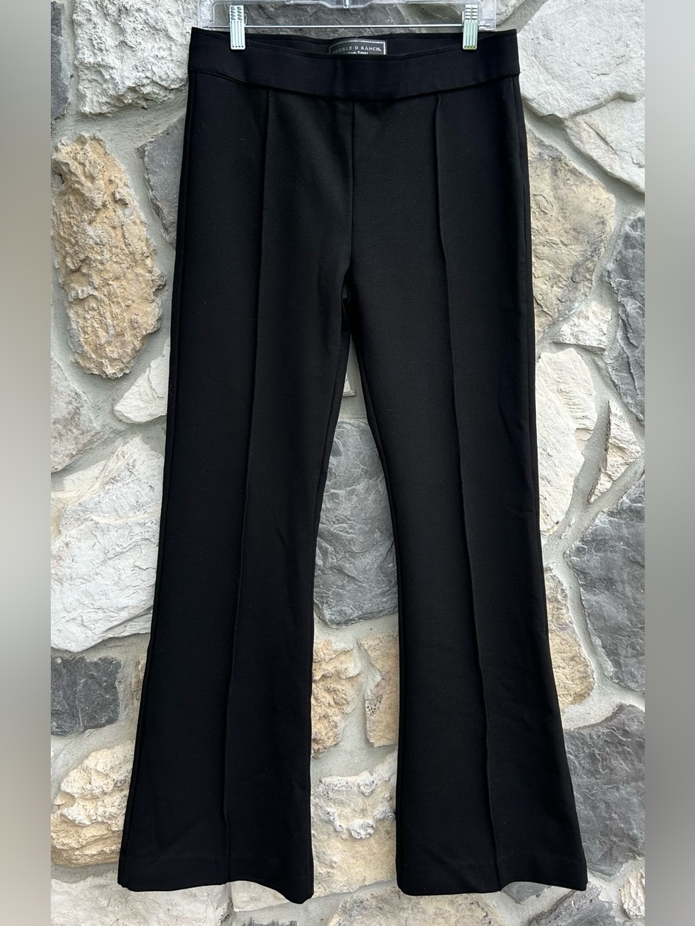 Double D Ranch Black Ponte Knit Dress Pants Size M Pull On Stretchy Western Chic